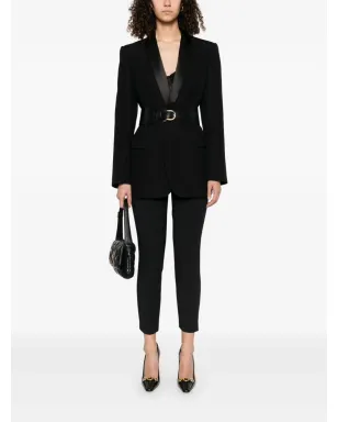 Elisabetta Franchi ロゴプレート付きスリムフィットパンツ - ブラック - サムネイル2