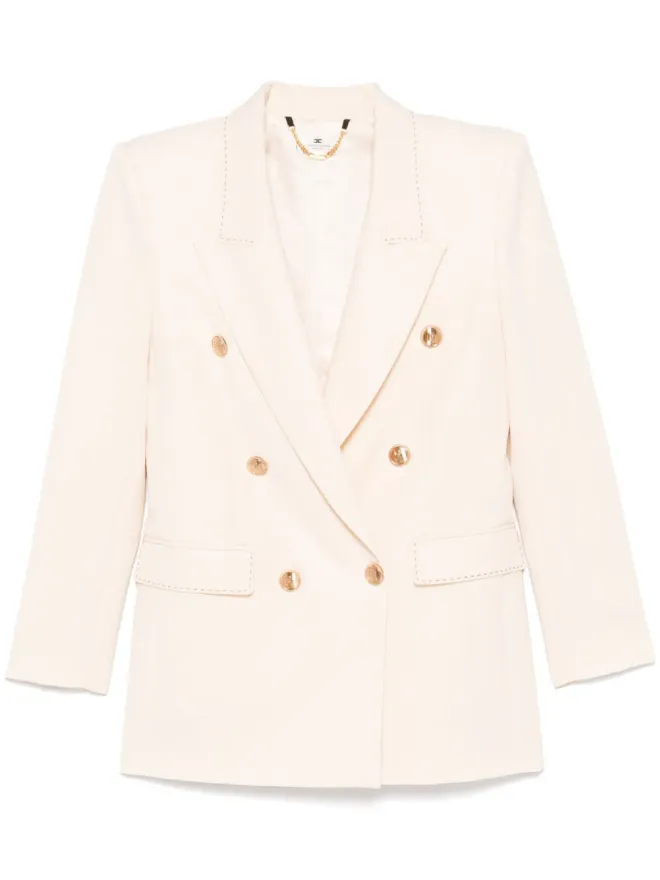 Elisabetta Franchi Elisabetta Franchi コントラストステッチ ヴァージンウール ブレザー - ニュートラルカラーの商品画像