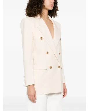 Elisabetta Franchi コントラストステッチ ヴァージンウール ブレザー - ニュートラルカラー - サムネイル3