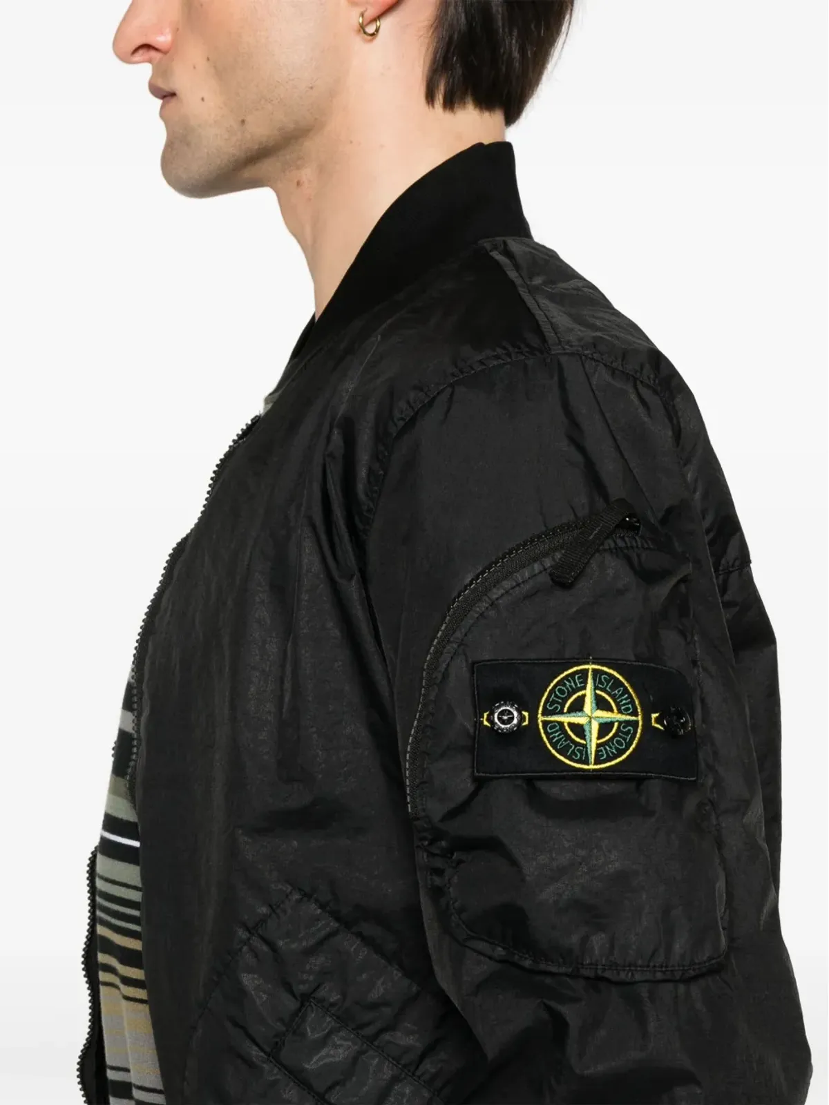 Stone Island ロゴパッチ ボンバージャケット - ブラック - 画像5