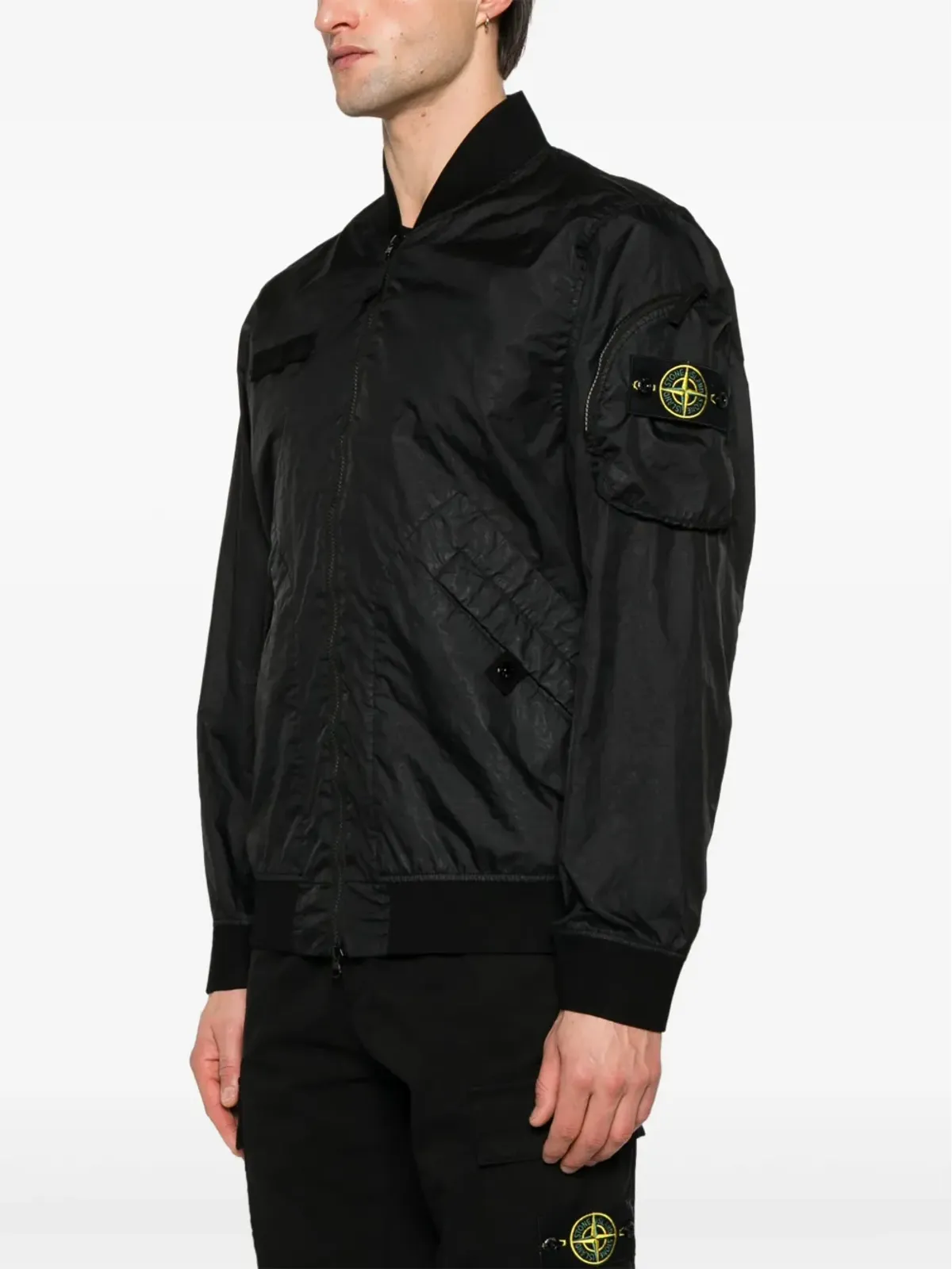 Stone Island ロゴパッチ ボンバージャケット - ブラック - 画像3