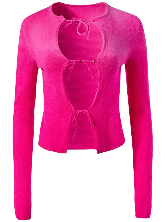 Alejandra Alonso Rojas Alejandra Alonso Rojas 結びデザインのカシミヤカーディガン - ピンクの商品画像