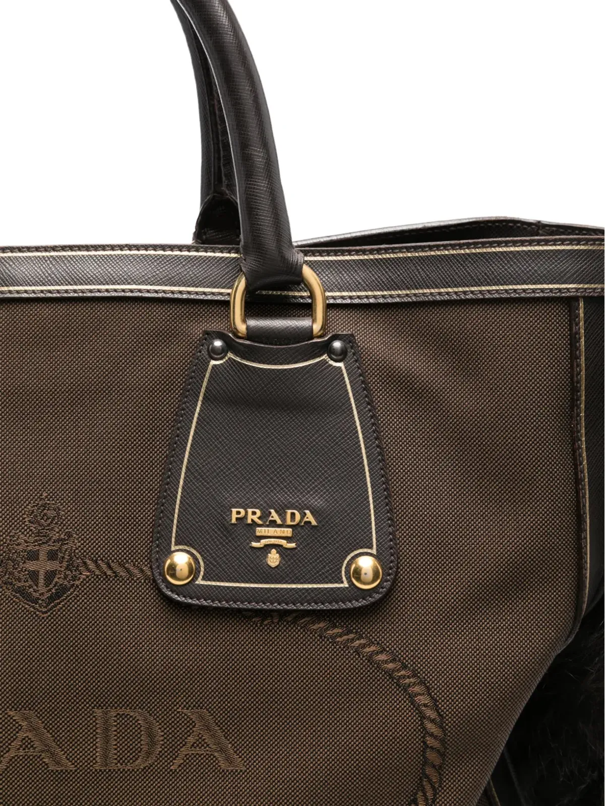 Prada ビンテージ 2010年代 シアリングトリム トートバッグ - ブラウン - 画像3