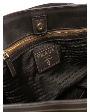 Prada ビンテージ 2010年代 シアリングトリム トートバッグ - ブラウン - サムネイル4