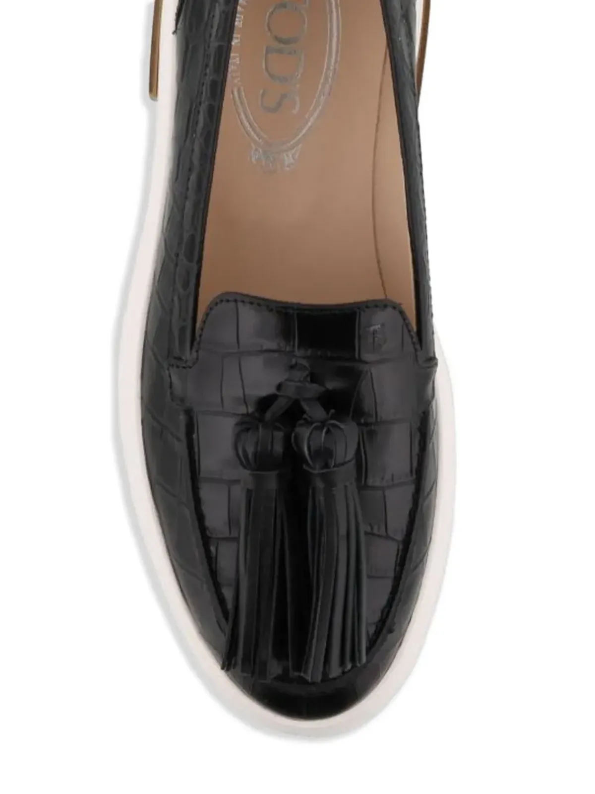 Tod's クロコダイル型押し ローファー - ブラック - 画像3