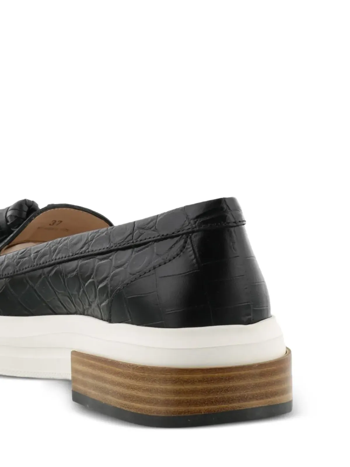 Tod's クロコダイル型押し ローファー - ブラック - 画像4