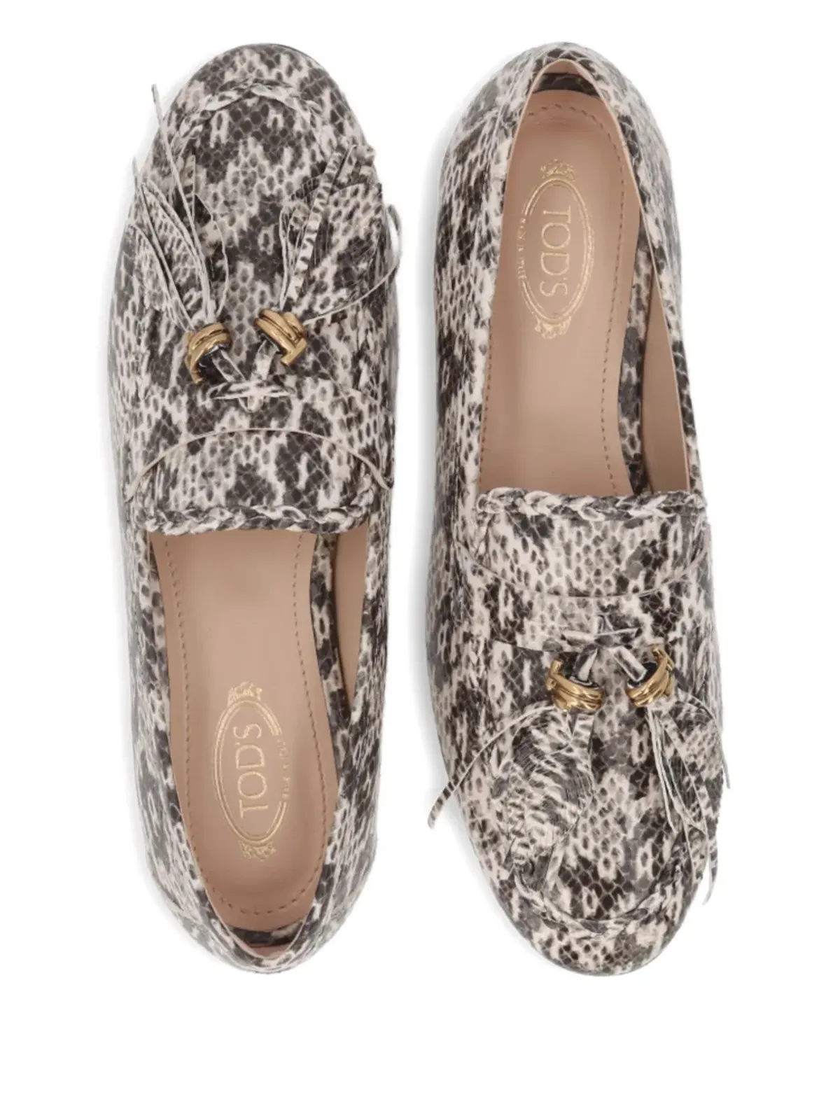 Tod's 蛇柄 ローファー - Neutrals - 画像3