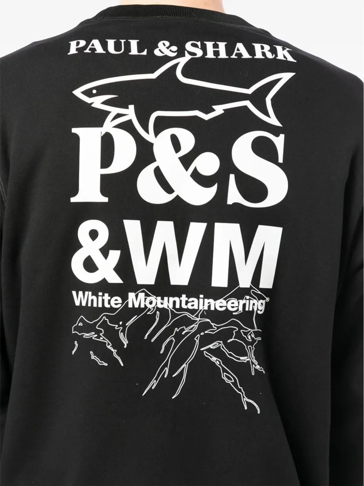 White Mountaineering x Paul & Shark ロゴプリント スウェットシャツ - ブラック - 画像5