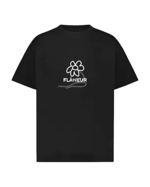 FLÂNEUR Flower Stalk T-shirt - Black - サムネイル1