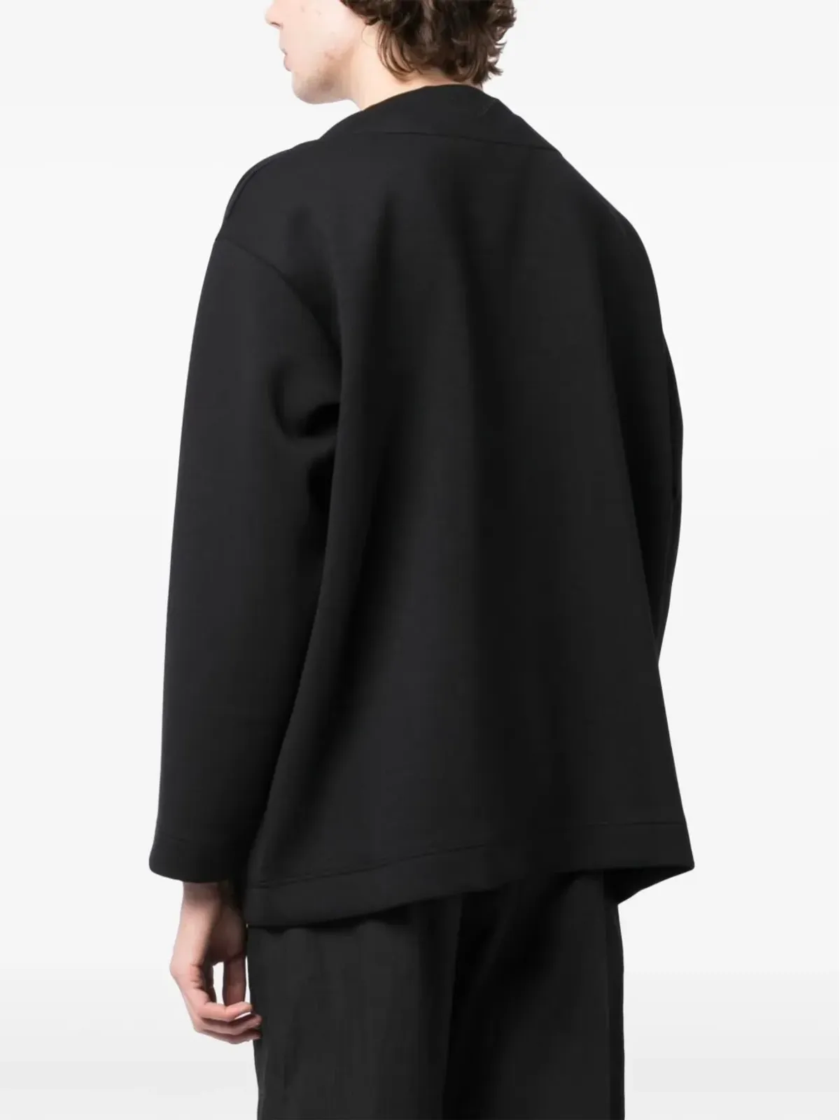 White Mountaineering ロゴパッチカーディガン ブラック - 画像4
