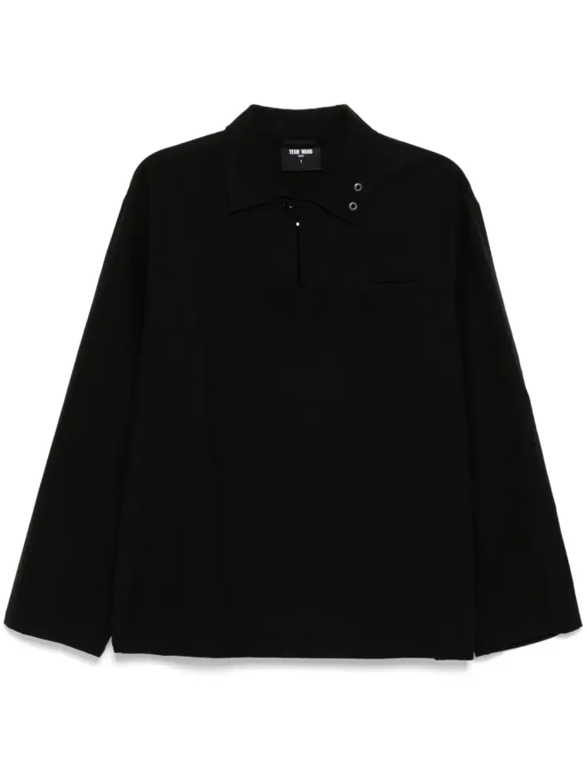 TEAM WANG design TEAM WANG design Choices ヘリンボーンシャツ ブラックの商品画像