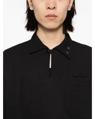 TEAM WANG design Choices ヘリンボーンシャツ ブラック - サムネイル5