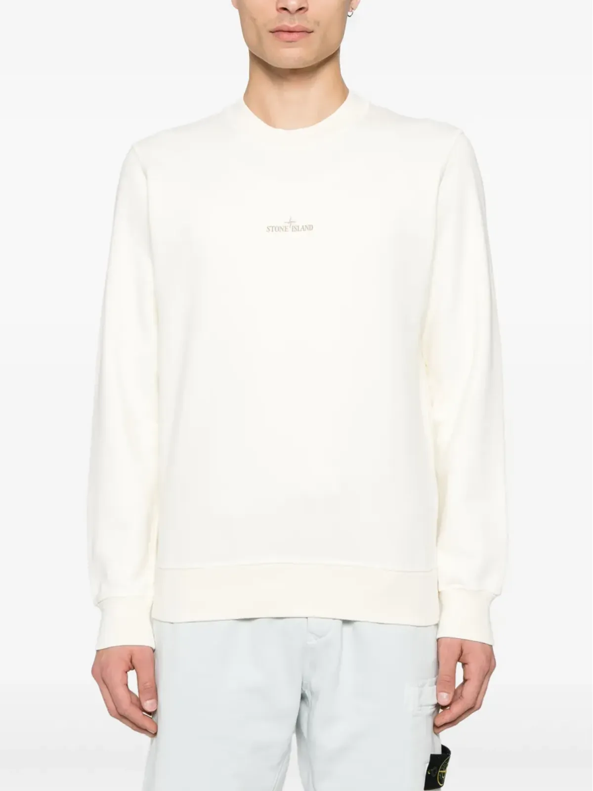 Stone Island コンパスモチーフ スウェットシャツ ホワイト - 画像3