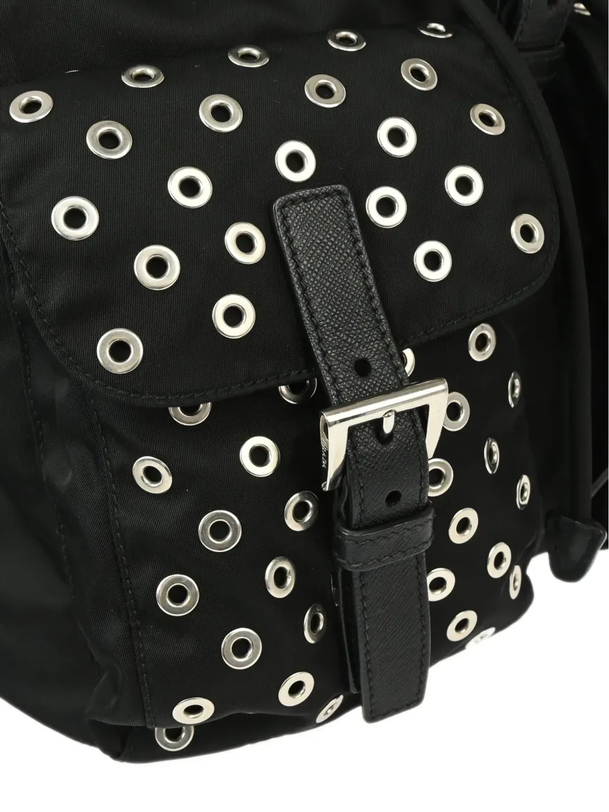 Prada ビンテージ 2010年代 トライアングルロゴ バックパック - ブラック - 画像4