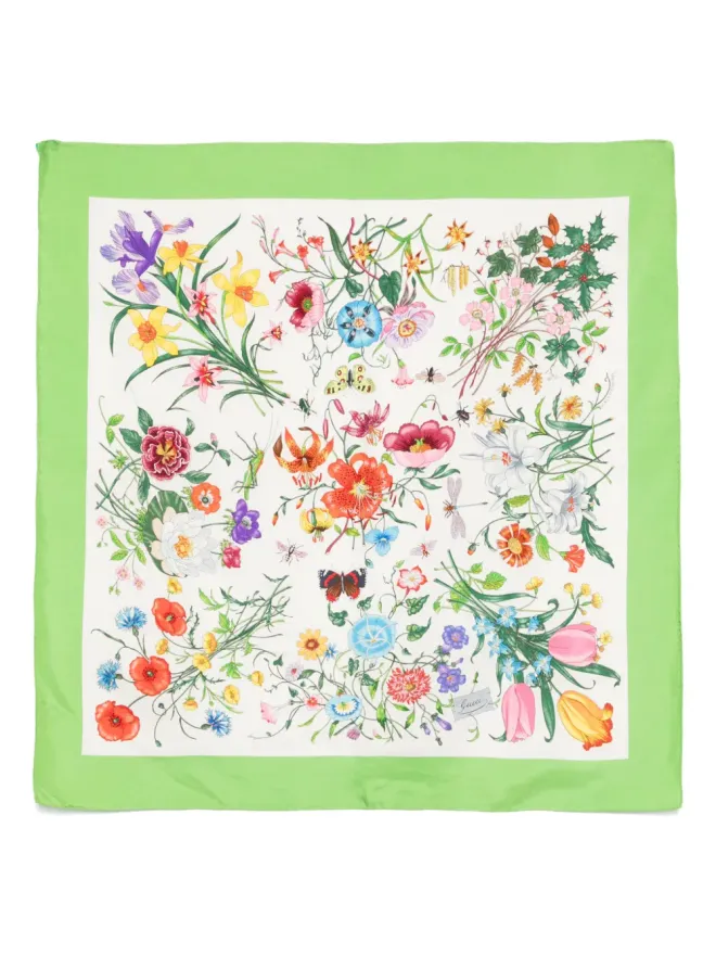 Gucci Pre-Owned Gucci ビンテージ x Vittorino Accornero 1970年代 Giardini di Seta スカーフ - Whiteの商品画像