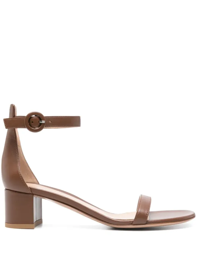 Gianvito Rossi Gianvito Rossi 45mm ヒール レザーサンダル ブラウンの商品画像