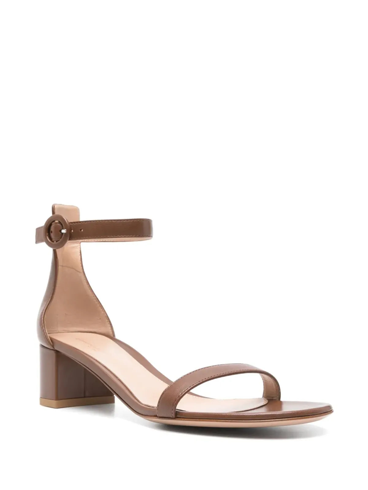 Gianvito Rossi 45mm ヒール レザーサンダル ブラウン - 画像2