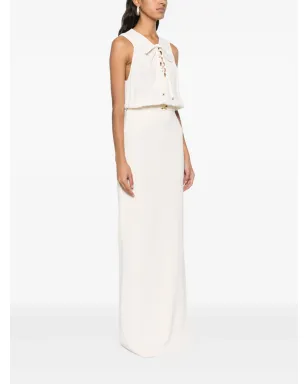 Elisabetta Franchi レースアップディテール ドレス - ベージュ - サムネイル3
