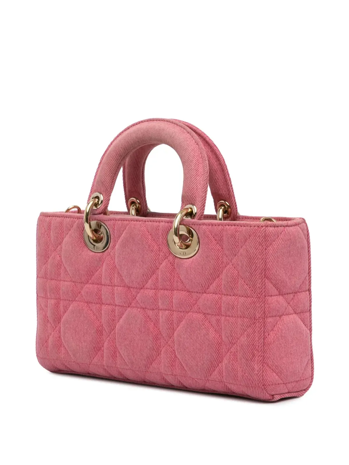 Christian Dior ビンテージ 2022 デニム マクロカナージュ レディ D ジョイ サッチェル - ピンク - 画像3