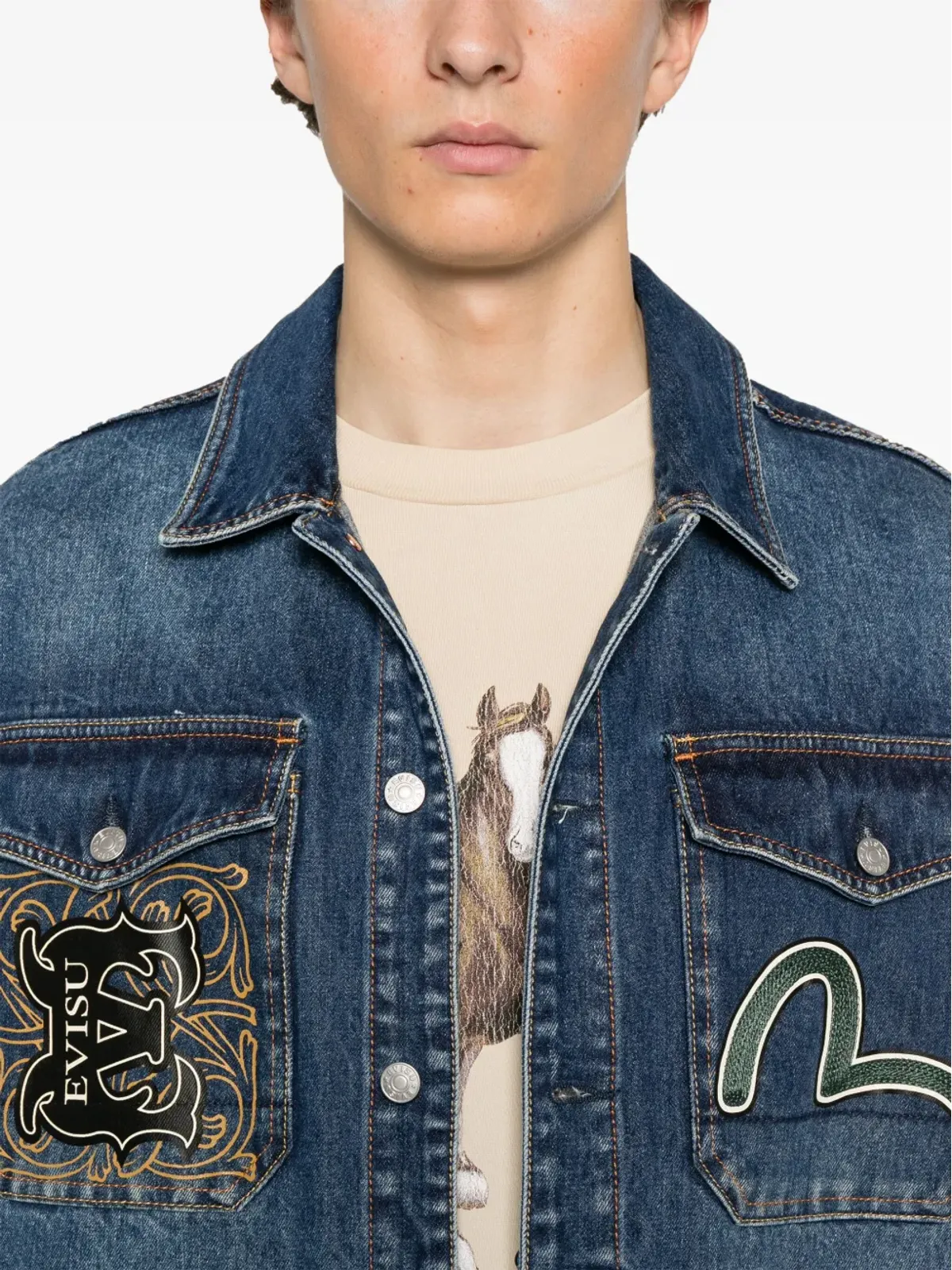 EVISU 刺繍デニムジャケット - 画像5