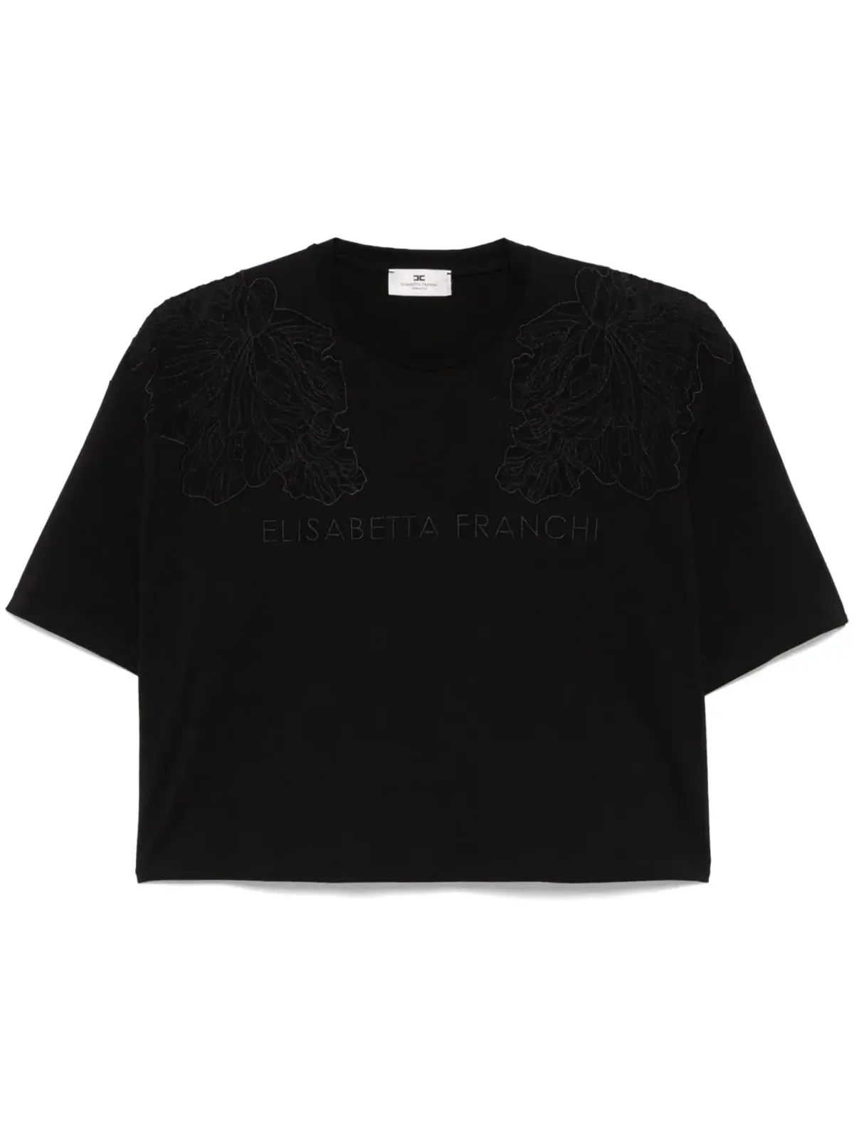 Elisabetta Franchi 刺繍入り Tシャツ - ブラック - 画像1