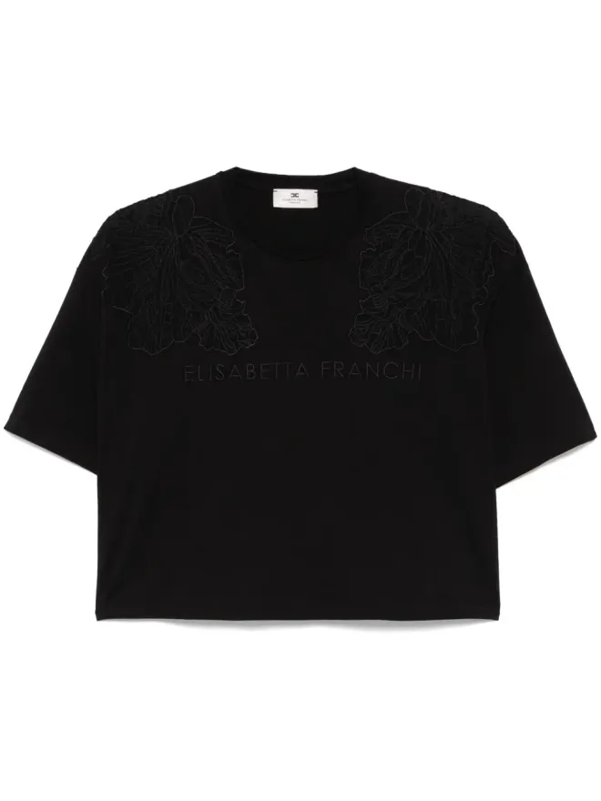 Elisabetta Franchi Elisabetta Franchi 刺繍入り Tシャツ - ブラックの商品画像