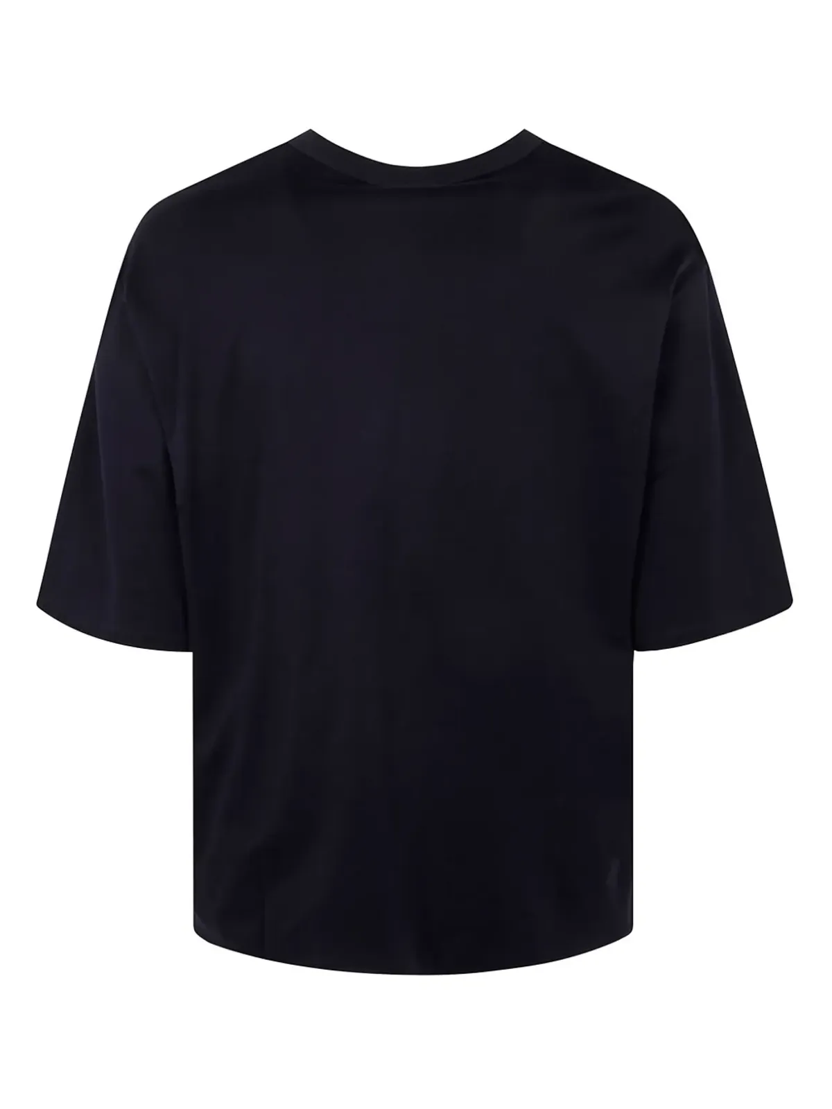Emporio Armani ロゴアップリケ コットンTシャツ ブラック - 画像2