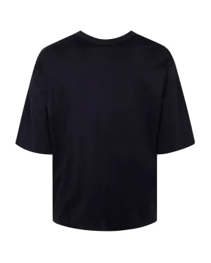 Emporio Armani ロゴアップリケ コットンTシャツ ブラック - サムネイル2