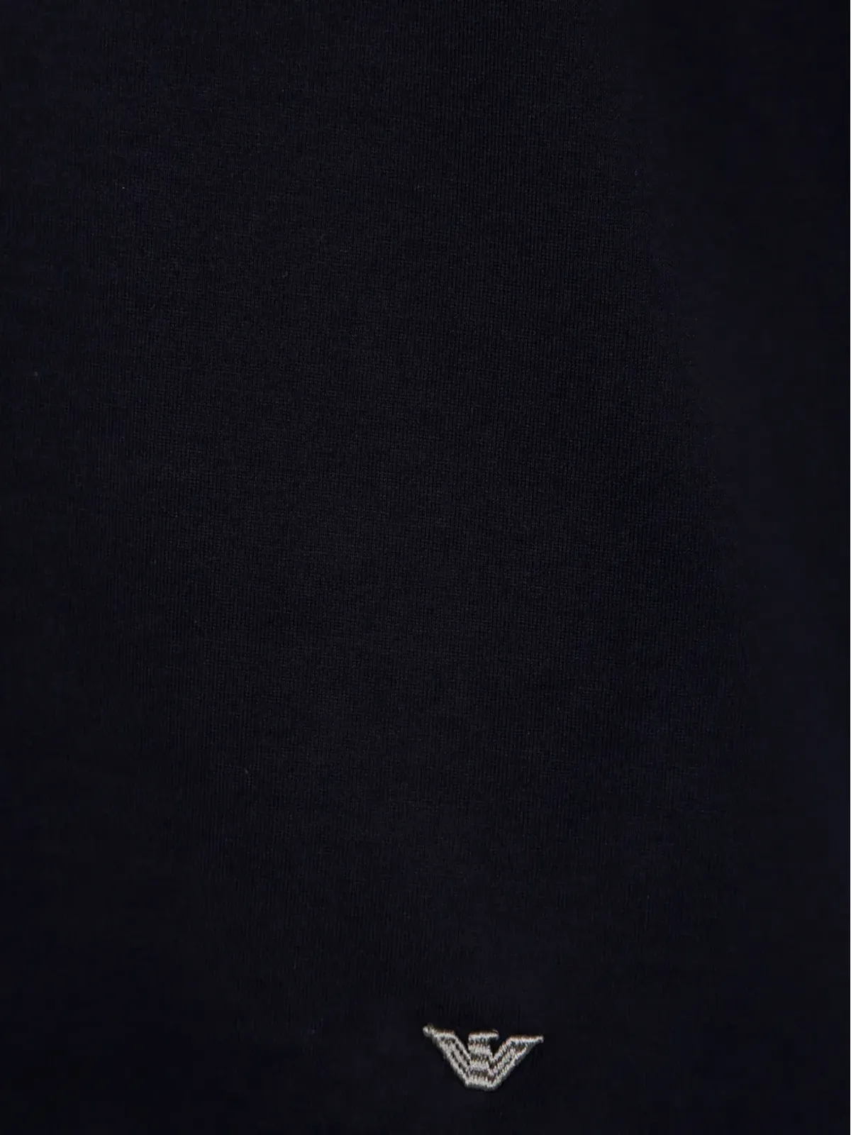 Emporio Armani ロゴアップリケ コットンTシャツ ブラック - 画像3