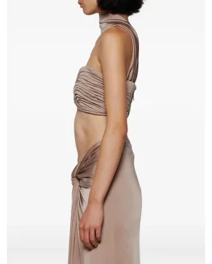 The New Arrivals Ilkyaz Ozel プリーツホルターネックトップ - サムネイル4