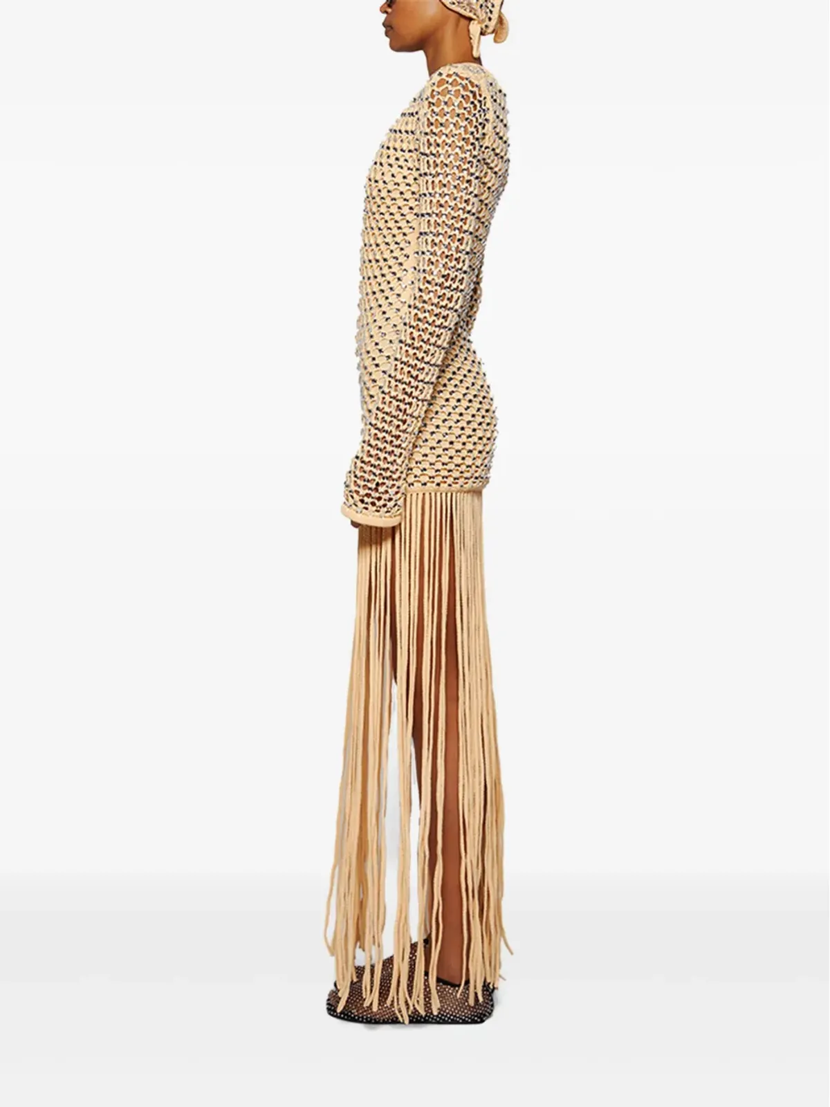 diotima sequins-embellished fringe maxi dress - Neutrals - 画像3