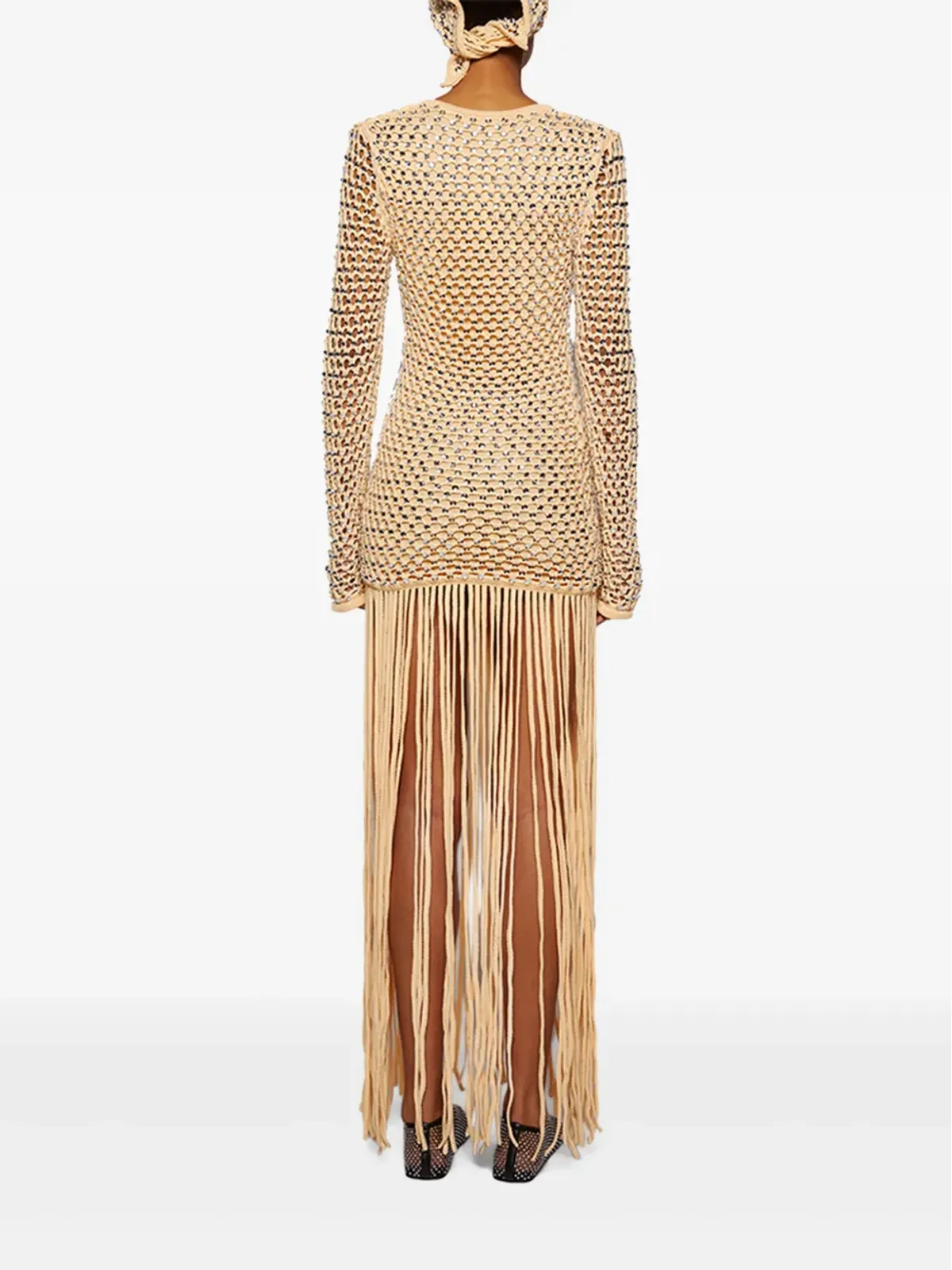 diotima sequins-embellished fringe maxi dress - Neutrals - 画像4