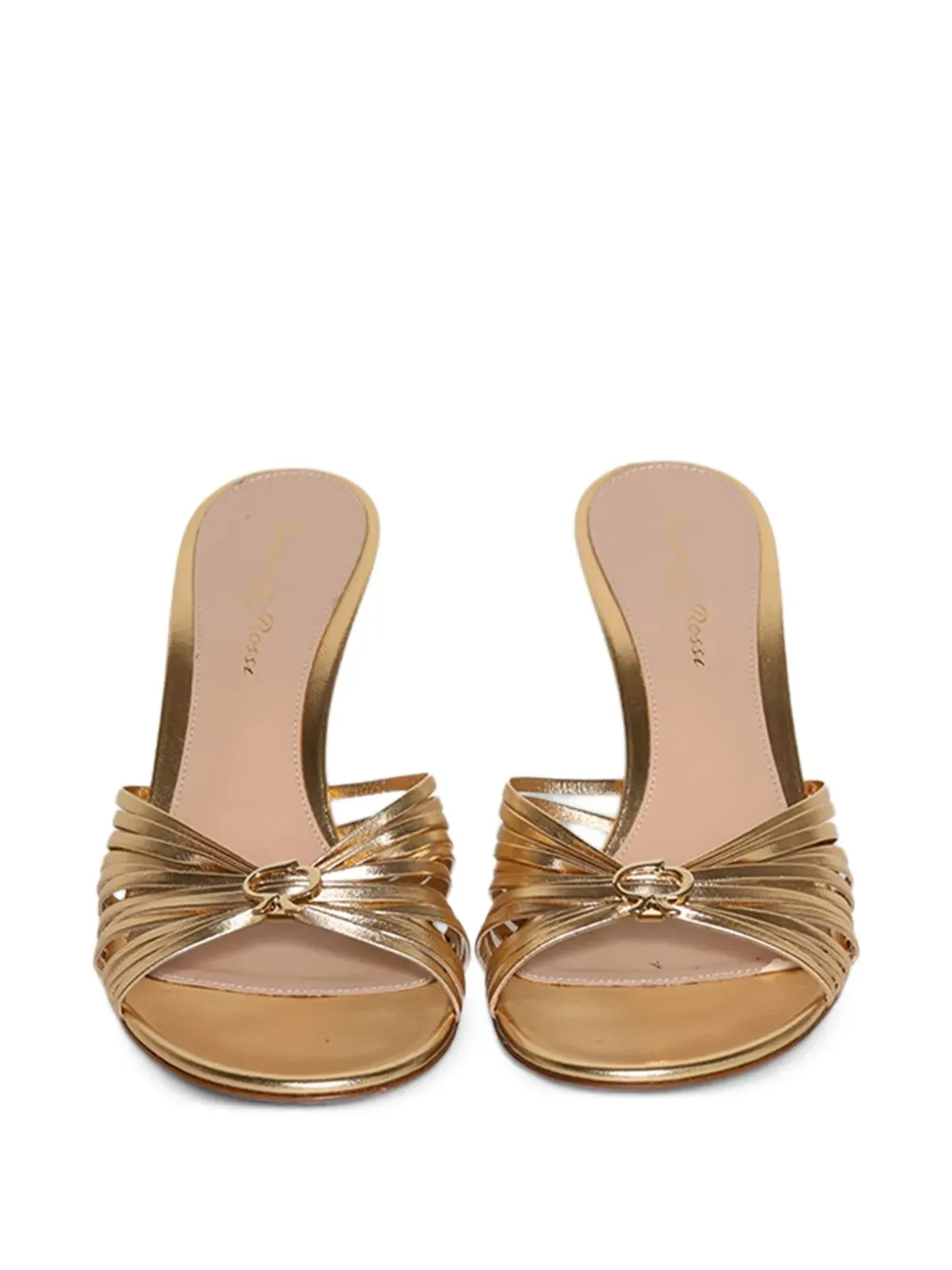 Gianvito Rossi レザー トリム ノット ミュール - ゴールド - 画像3