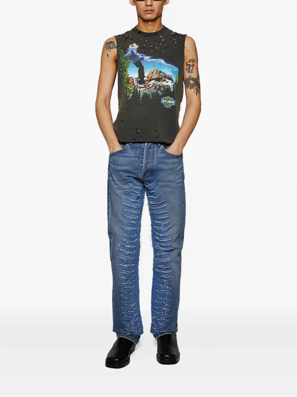 EARTHLING VIP Sun Ray jeans - Blue - 画像2