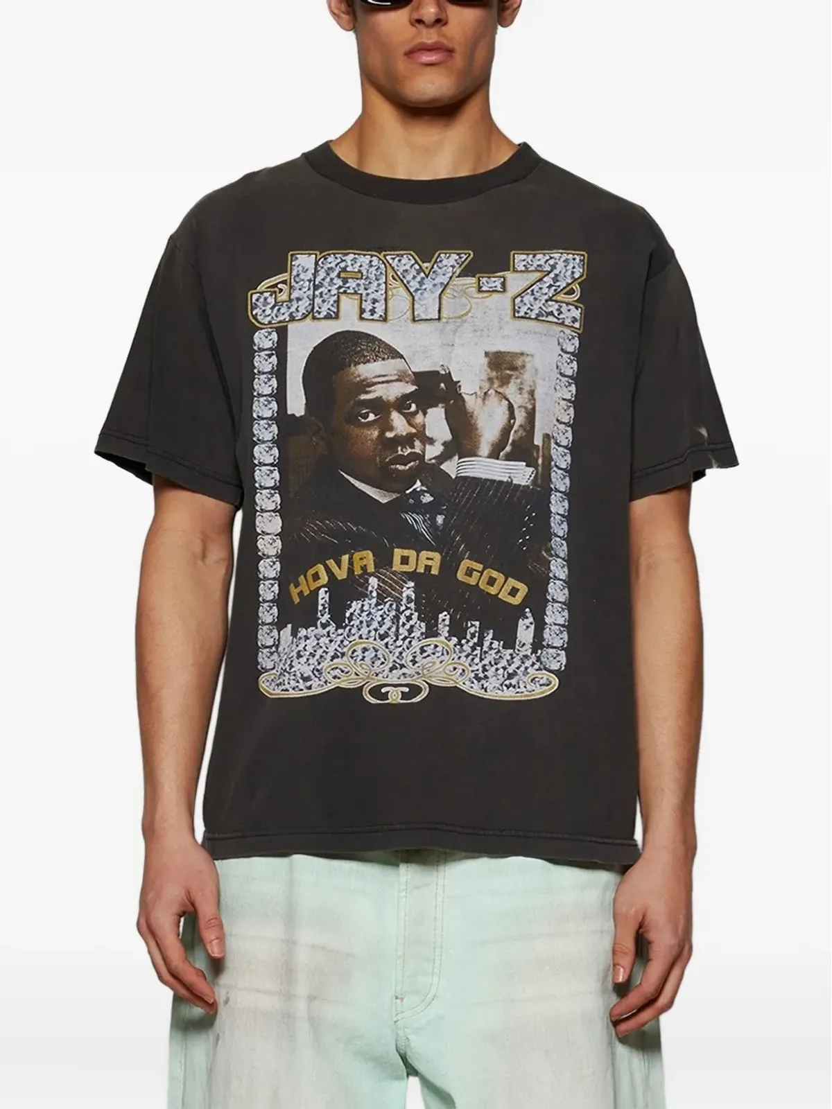 EARTHLING VIP Jay-Z肖像入りコットンTシャツ - 画像3