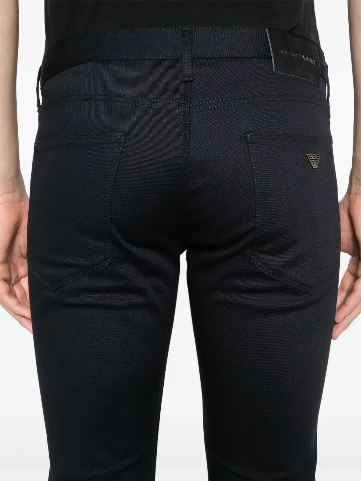 Emporio Armani ビンテージ ロゴプレート付き スリムフィット ジーンズ - ブルー - 画像5