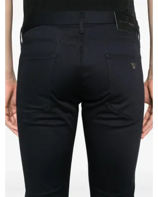 Emporio Armani ビンテージ ロゴプレート付き スリムフィット ジーンズ - ブルー - サムネイル5