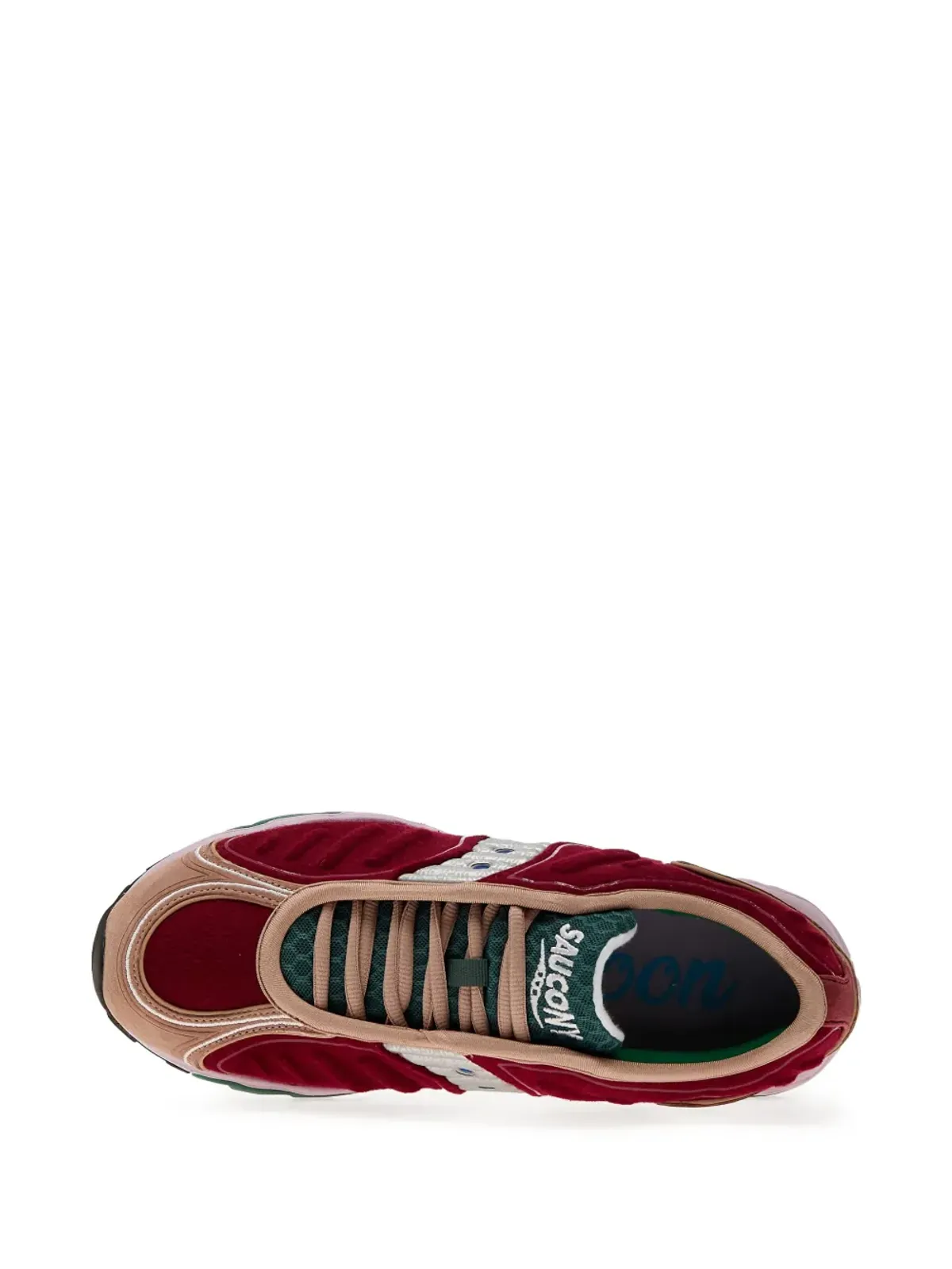 Saucony × Jae Tips Matrix burgundy/tan/multicolour スニーカー - 画像3