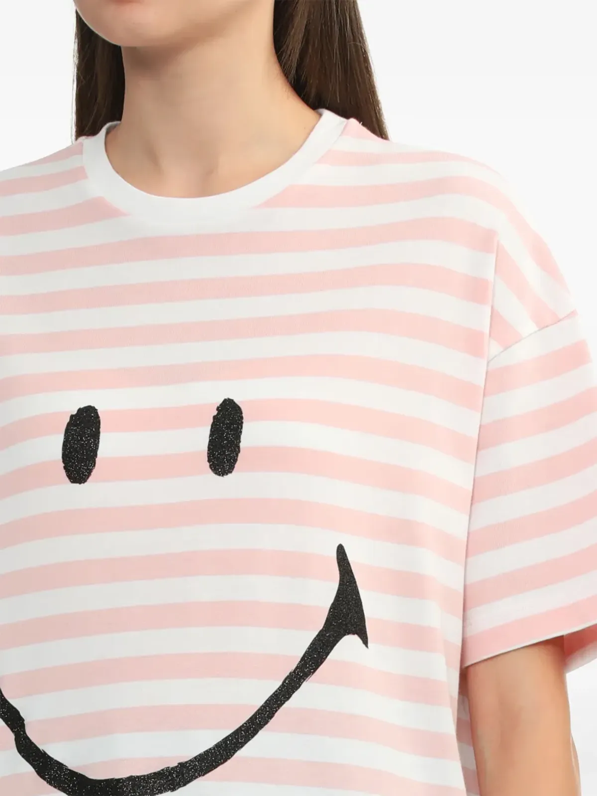 Joshua Sanders グリッター スマイル Tシャツ ピンク - 画像5