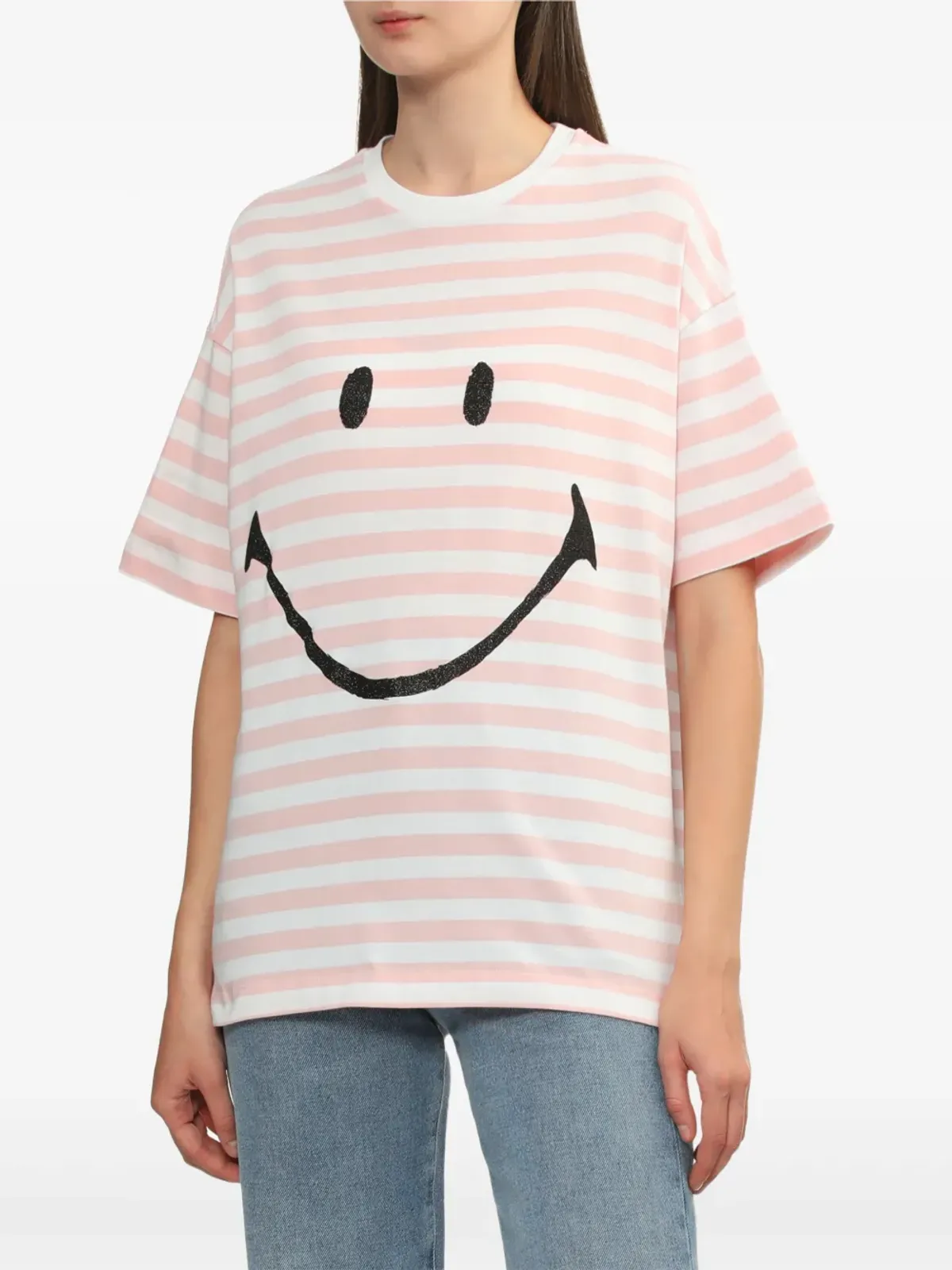 Joshua Sanders グリッター スマイル Tシャツ ピンク - 画像3