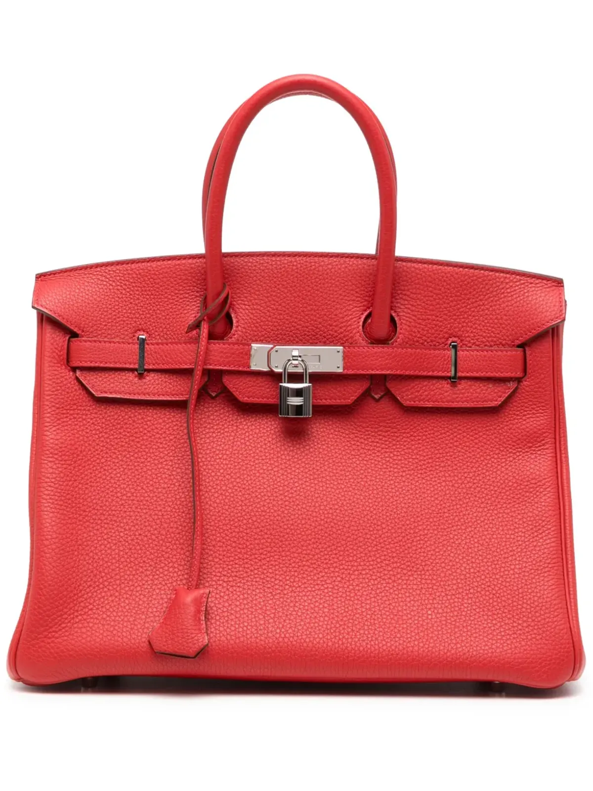 Hermès ビンテージ Birkin 35 Rouge Casaque Clemence PHW バッグ - レッド - 画像1