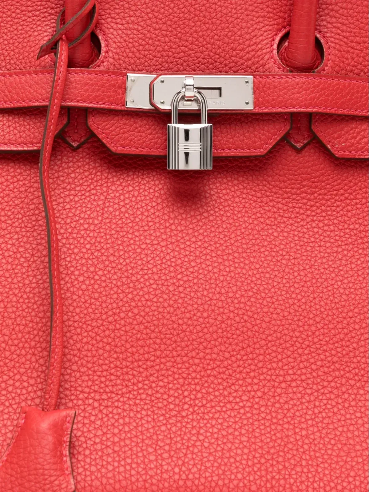 Hermès ビンテージ Birkin 35 Rouge Casaque Clemence PHW バッグ - レッド - 画像4