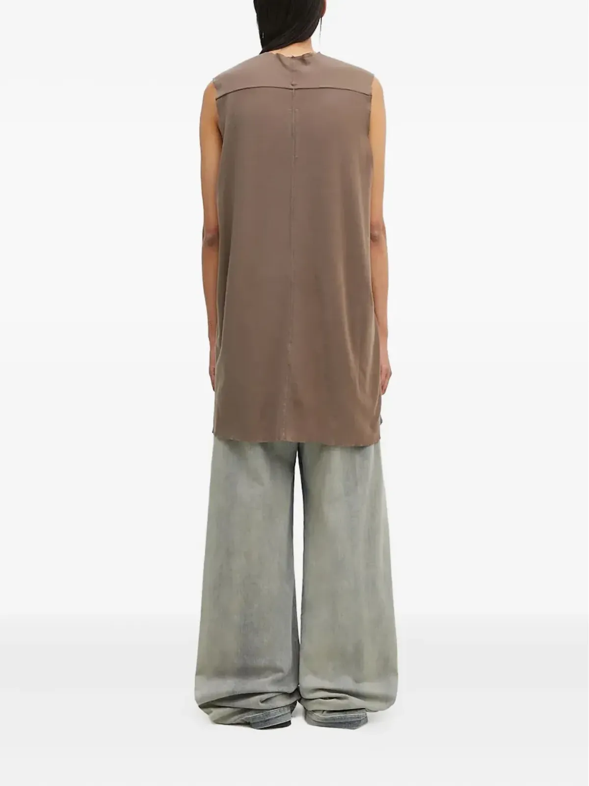 Rick Owens DRKSHDW パネルデザイン ノースリーブ トップス ブラウン - 画像3