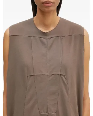 Rick Owens DRKSHDW パネルデザイン ノースリーブ トップス ブラウン - サムネイル4