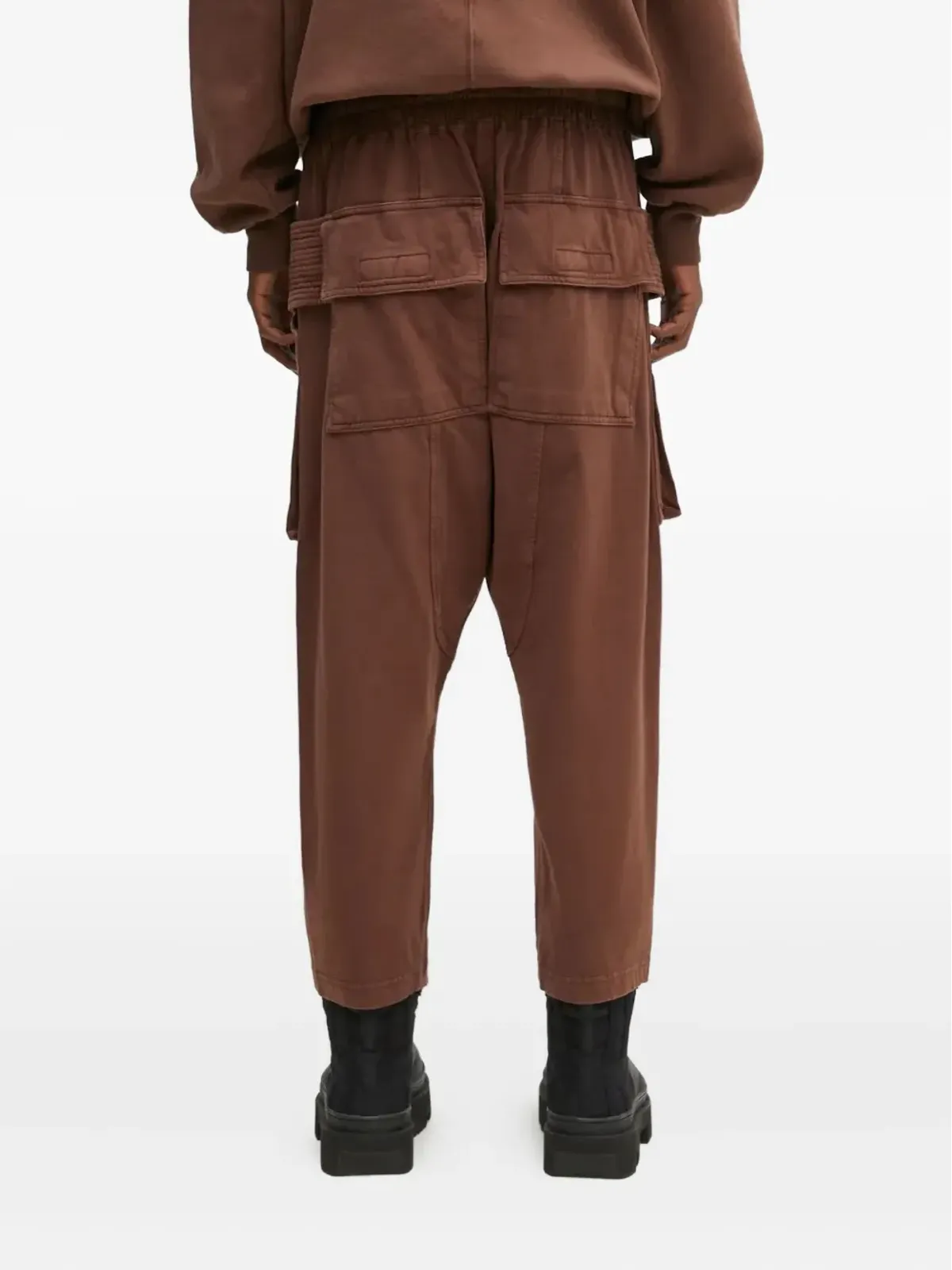 Rick Owens DRKSHDW マルチポケット ドローストリング ドロップクロッチ トラウザーズ ブラウン - 画像3