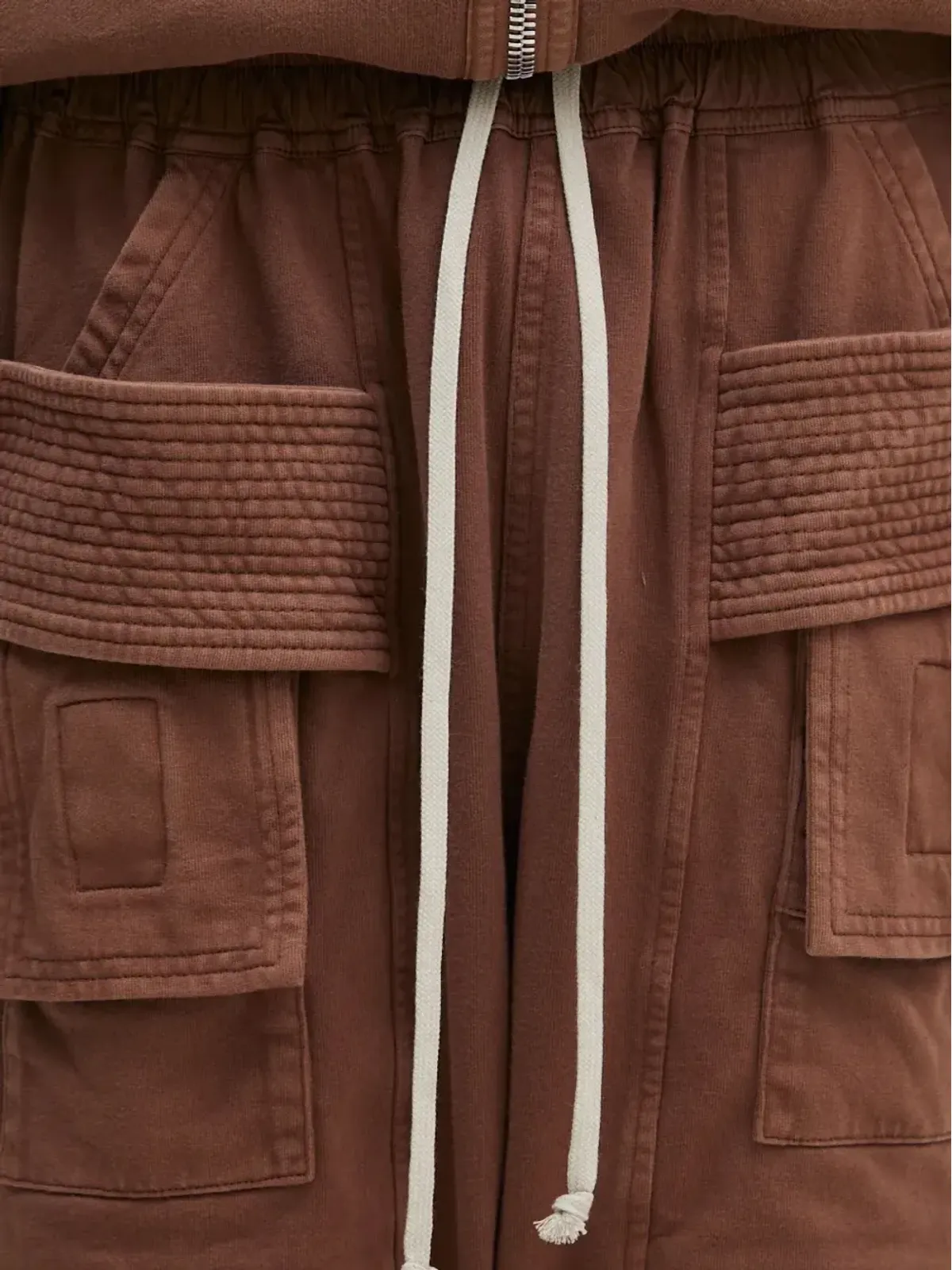 Rick Owens DRKSHDW マルチポケット ドローストリング ドロップクロッチ トラウザーズ ブラウン - 画像4