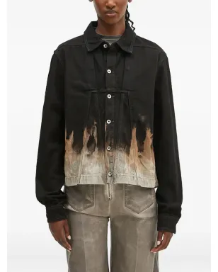 Rick Owens DRKSHDW 炎プリント デニムジャケット - サムネイル1