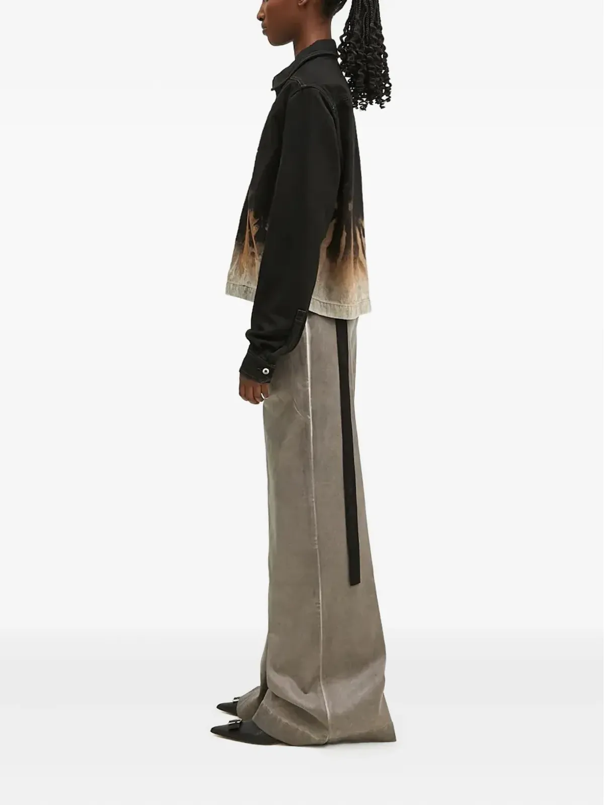 Rick Owens DRKSHDW 炎プリント デニムジャケット - 画像2
