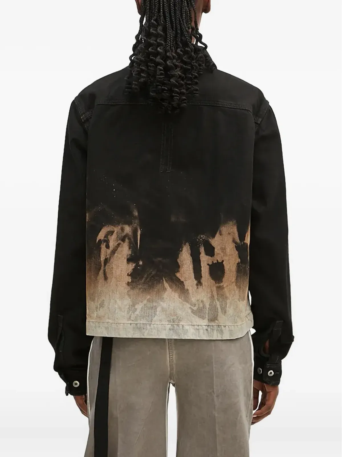 Rick Owens DRKSHDW 炎プリント デニムジャケット - 画像3