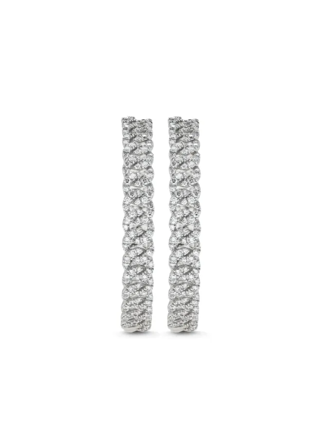 Jewels Aficionado Jewels Aficionado 18Kホワイトゴールド ダイヤモンド 大きめフープピアスの商品画像